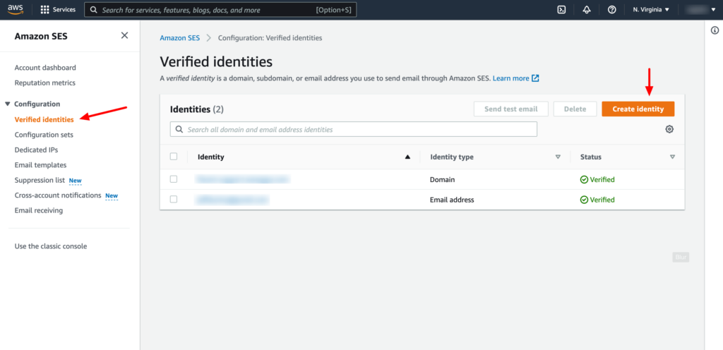 aws verified identities