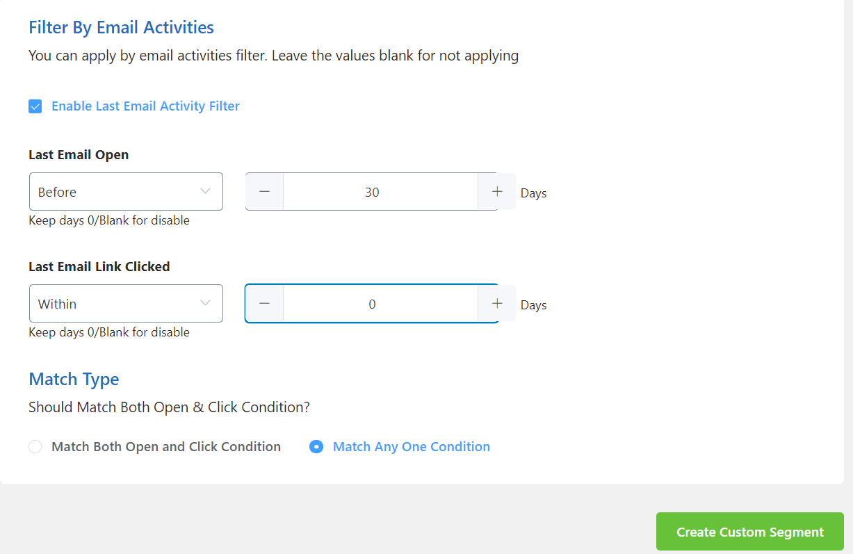 Filter By Email Activities
