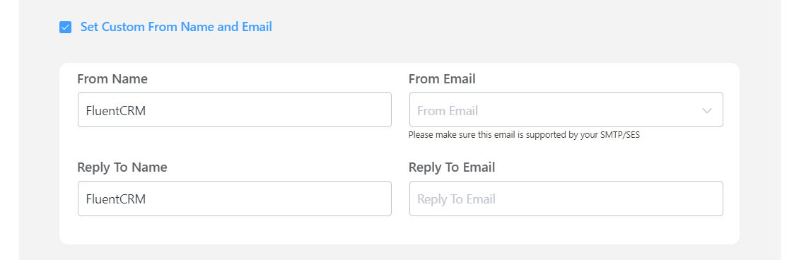 crm campaign custommailfrom