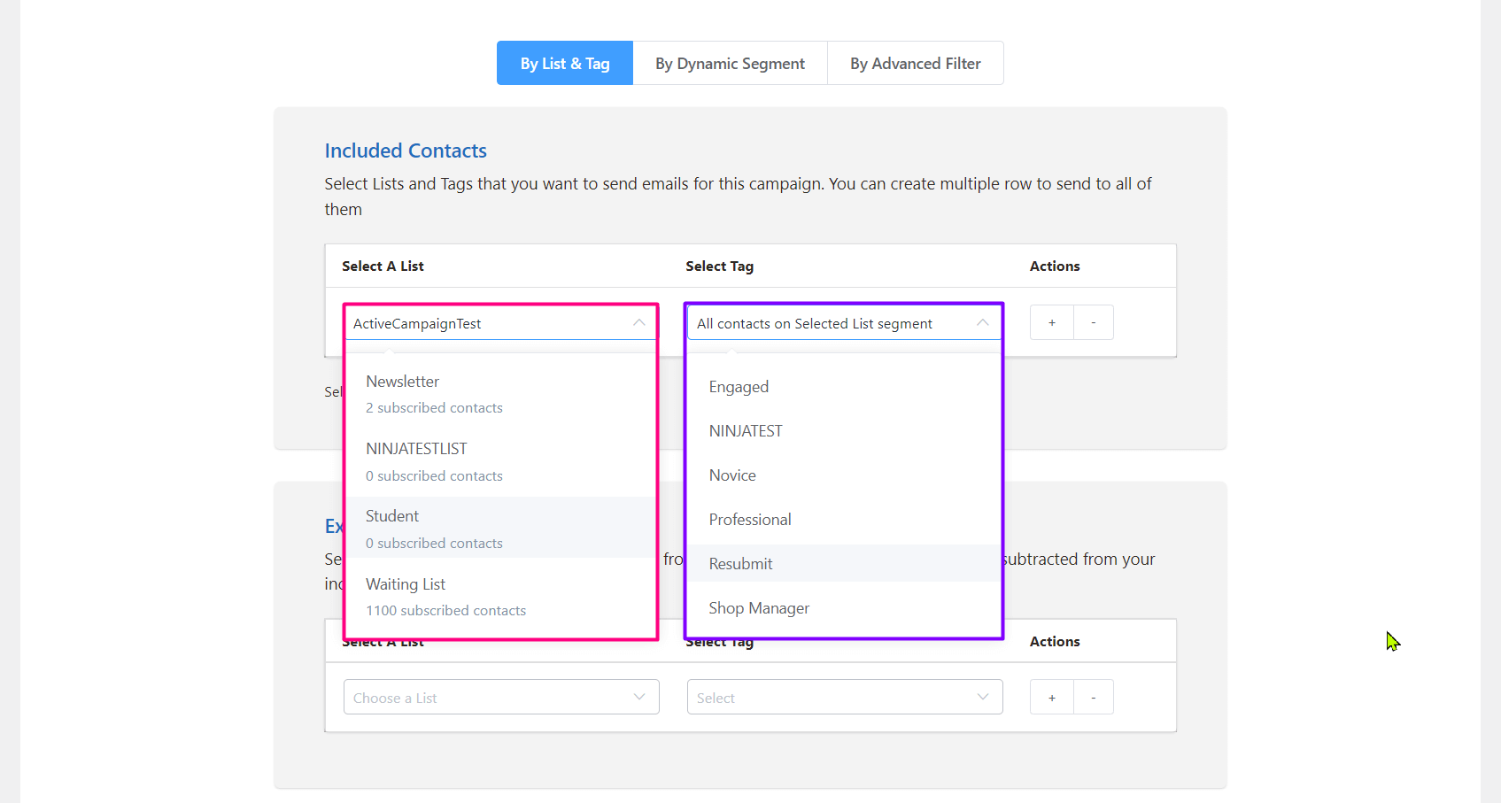 crm filter campaign
