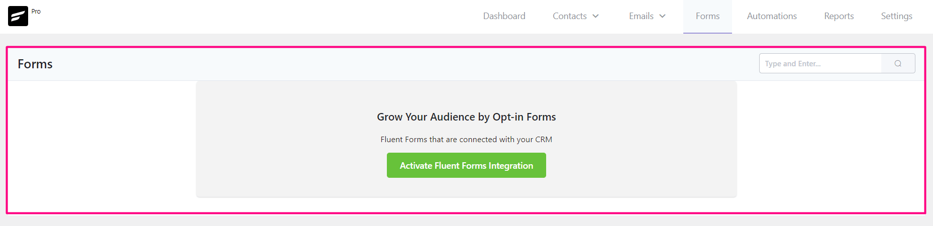 crm form activate