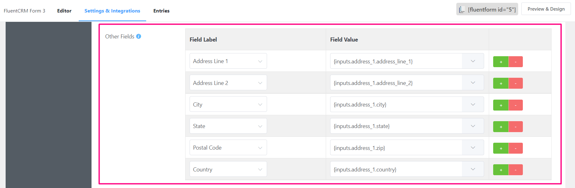 crm form crm feed other