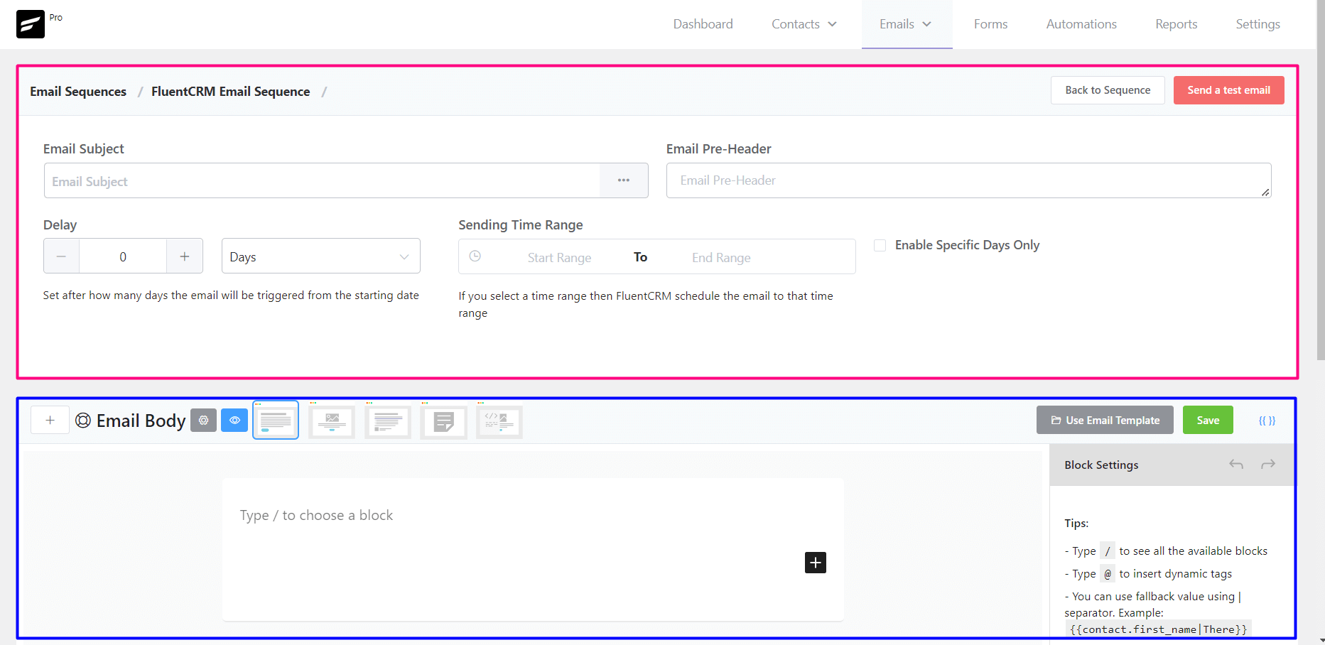 crm sequence compose email