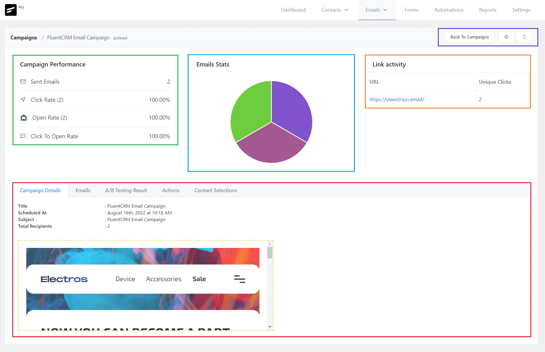 crm campaign summary