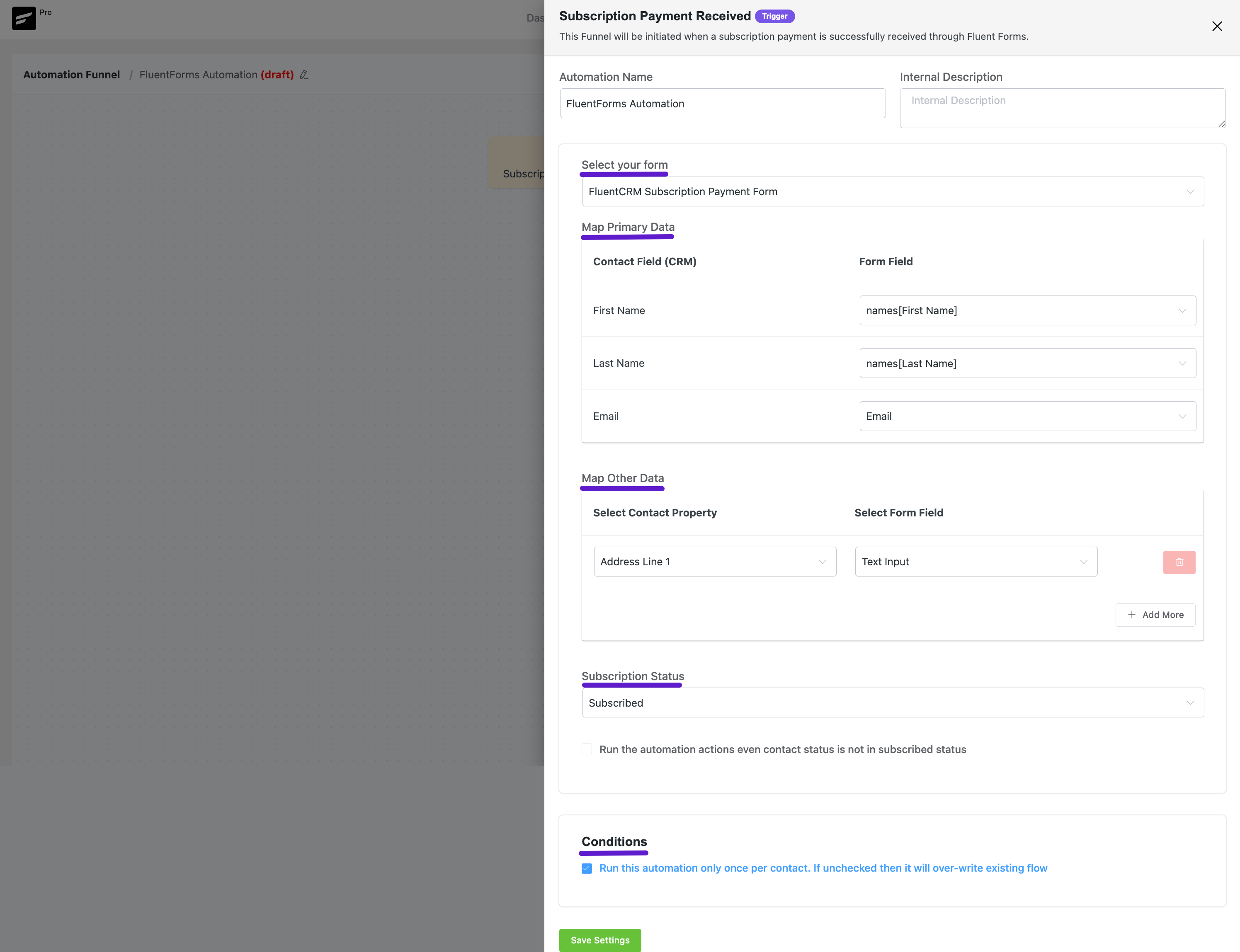 fluentfroms integation with fluentcrm 6