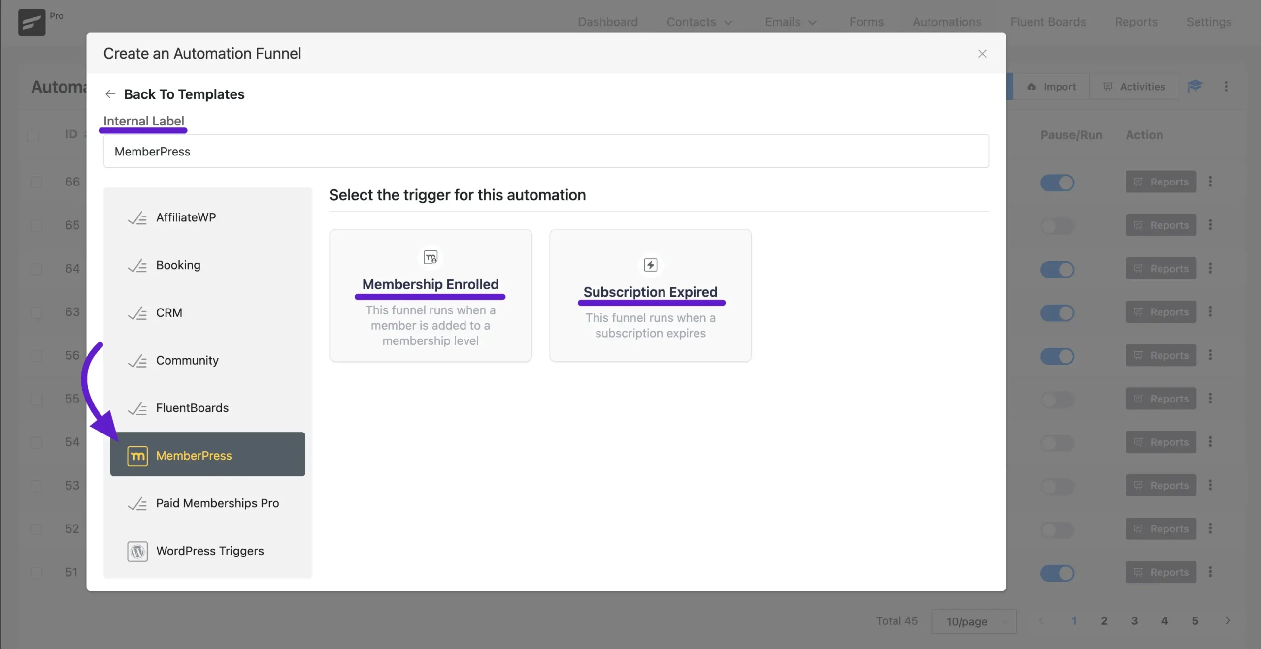 memberpress integration fluentcrm 3