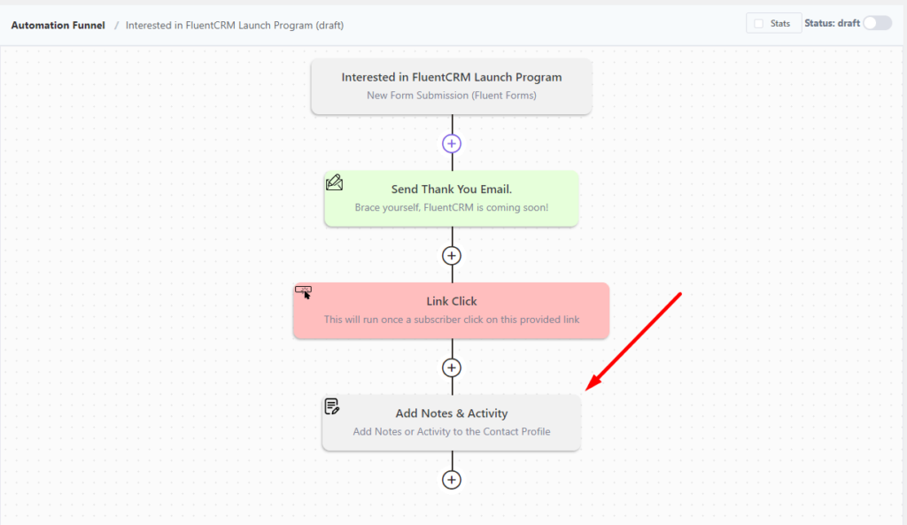 FluentCRM 2.0.2, FluentCRM automation, FluentCRM notes and activity automation