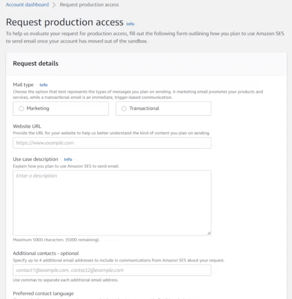 amazon ses production access