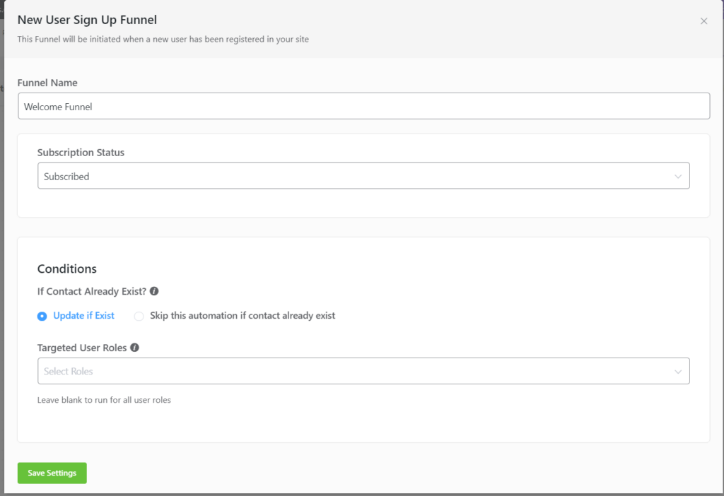 welcome sequence automation in fluentcrm