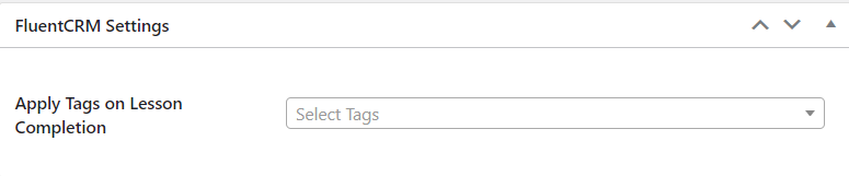 learnpress lesson completion tagging on fluentcrm