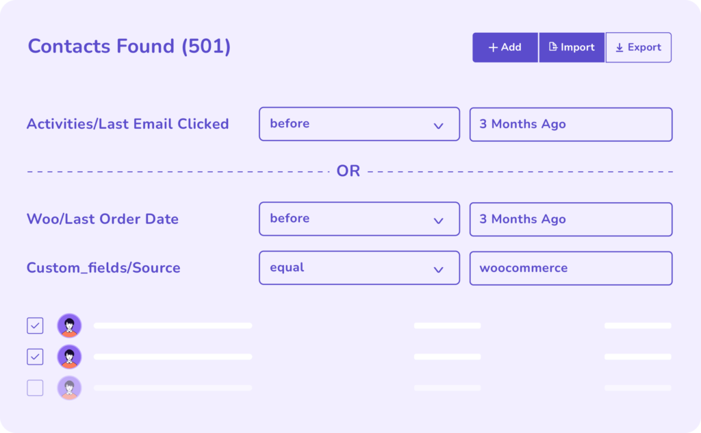 fluentcrm contact segmentation