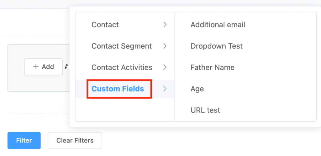 custom fields filter