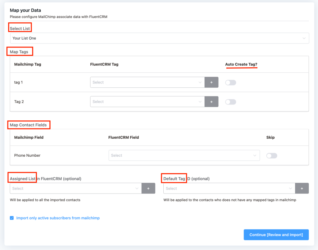 map your data mailchimp