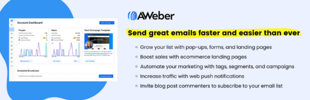 AWeber, Mailchimp alternative for noprofits 