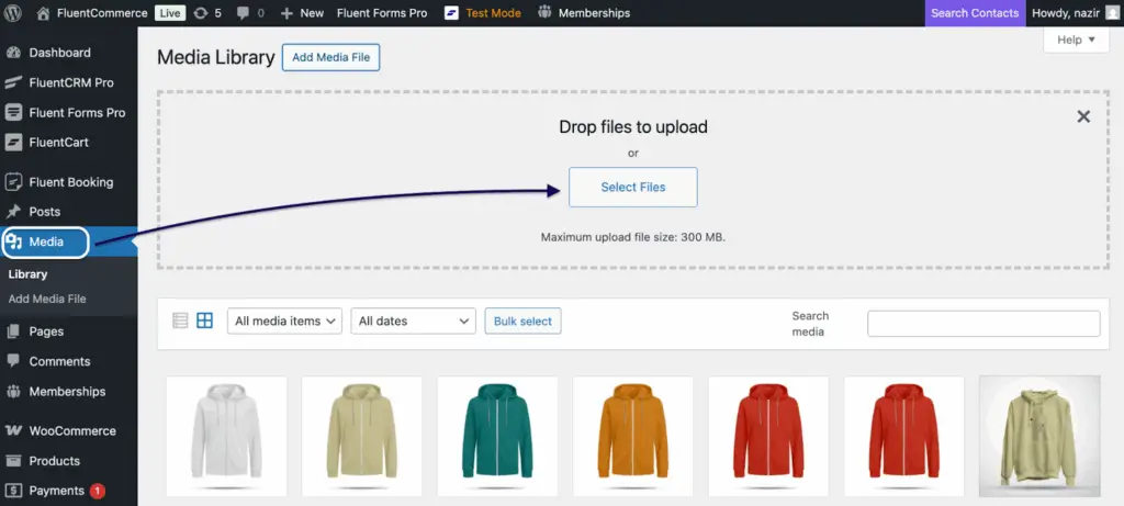 how to add media file to wordpress