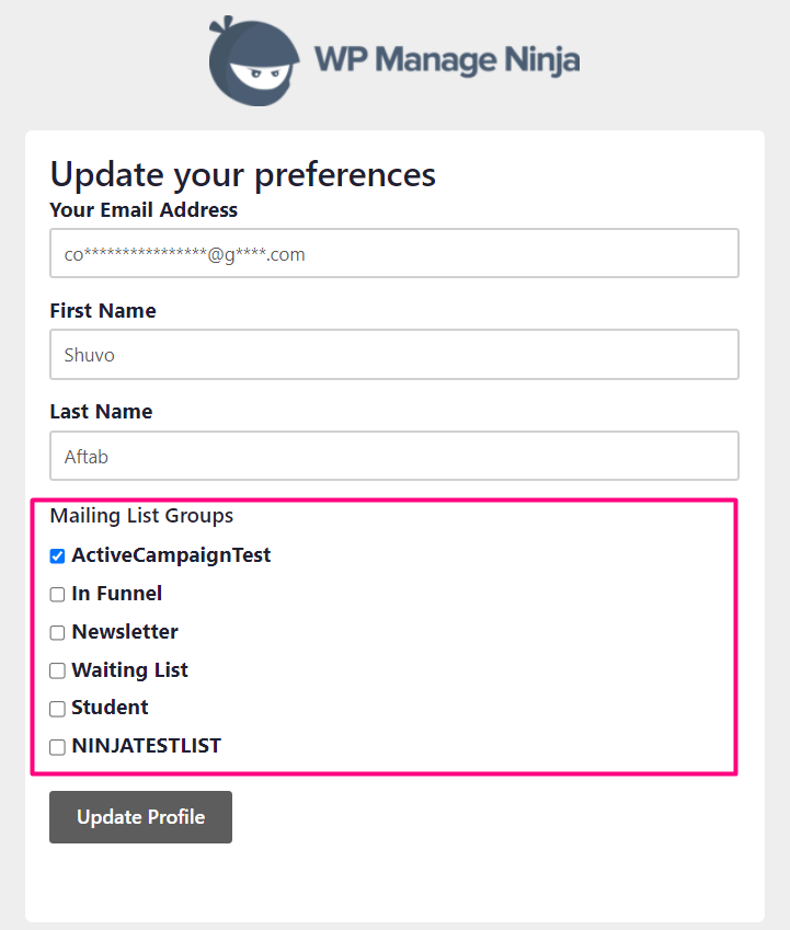 crm email settings manage subscriptions