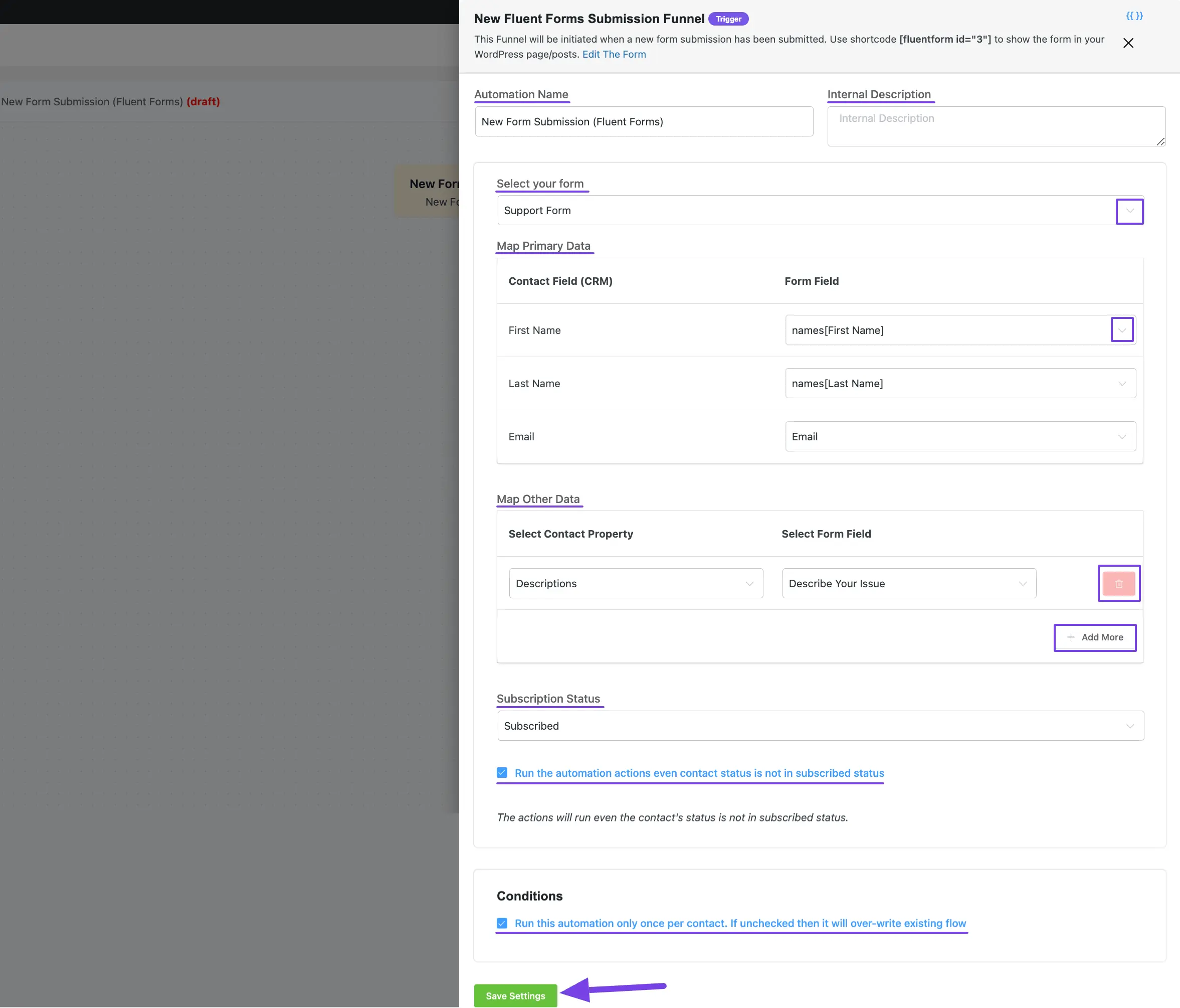 New form submission (fluent forms)