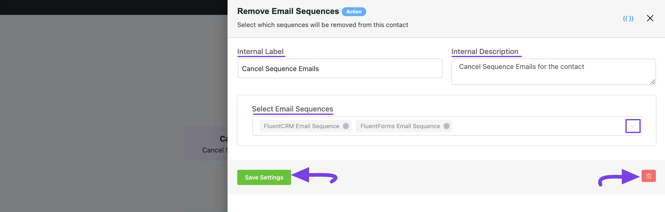 Cancel sequence emails