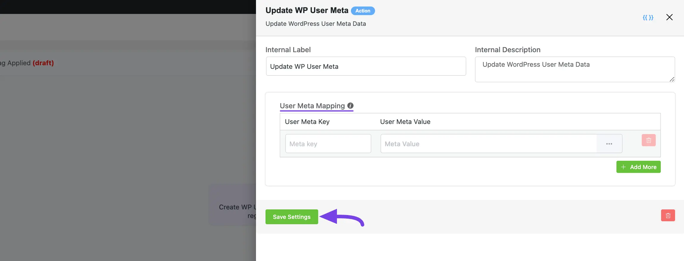 Update WP user meta