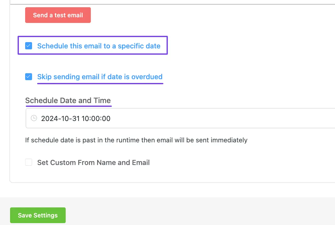 Schedule this email to a specific date