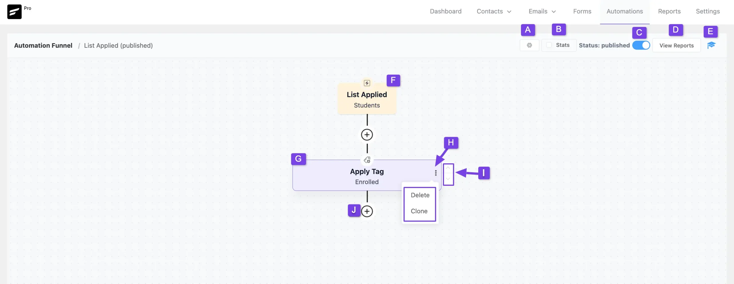 All options of automation editor