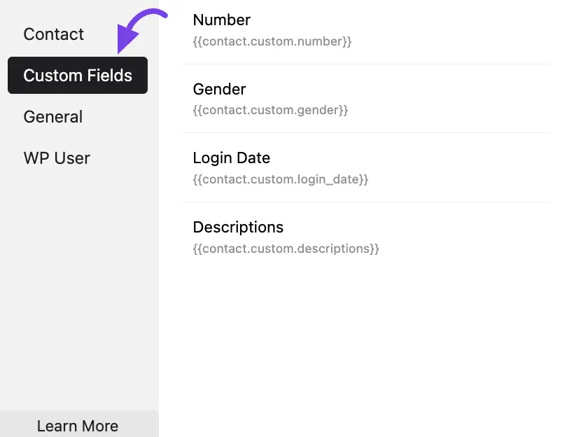 custom field smartcodes