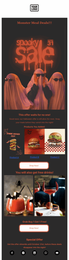 halloween food brand email