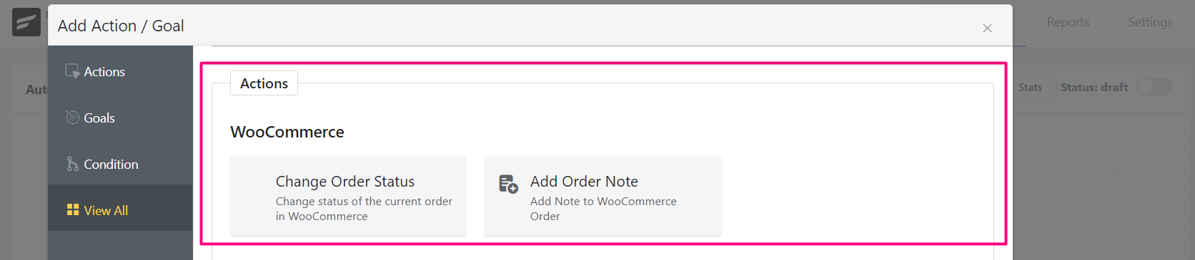 crm actions woocommerce
