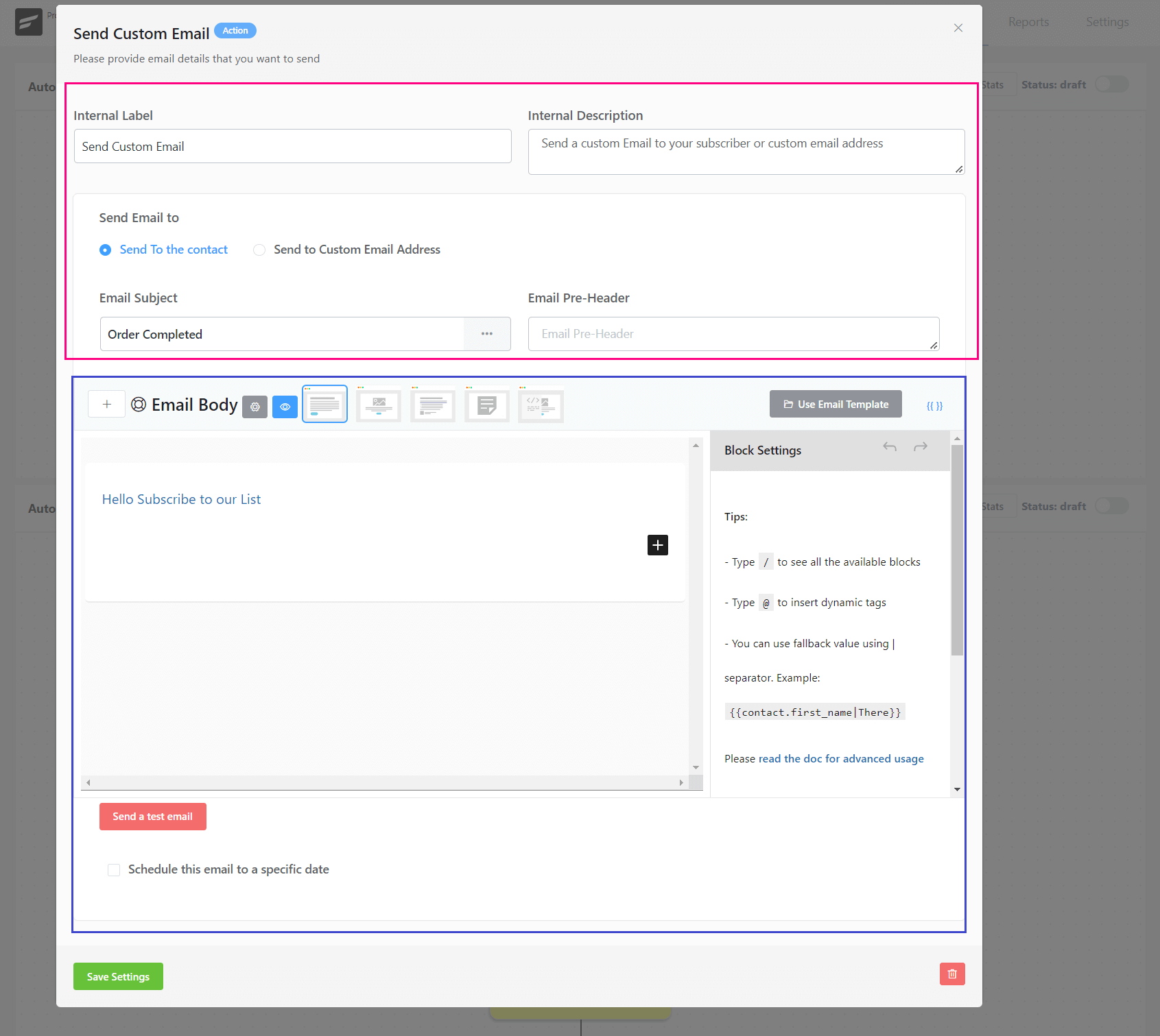 crm email compose automation