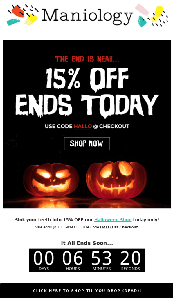 halloween fomo email example
