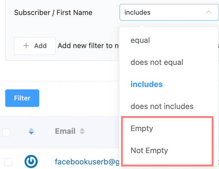 new advanced filtering conditions