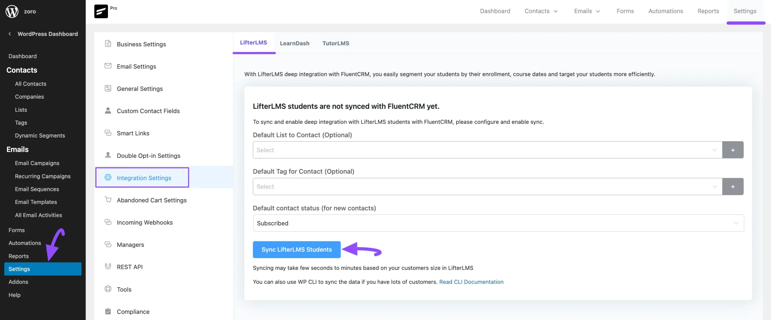 LifterLMS syncing process