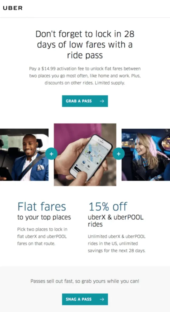 uber customer retention email