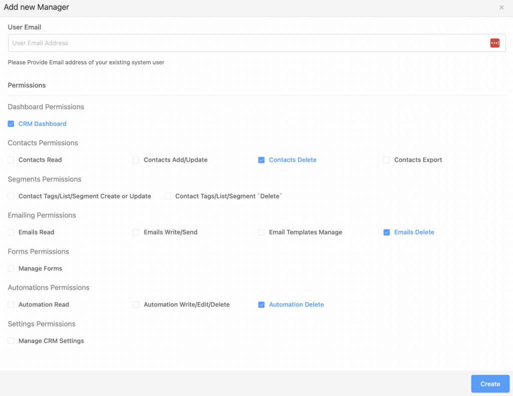 new CRM manager settings in FluentCRM