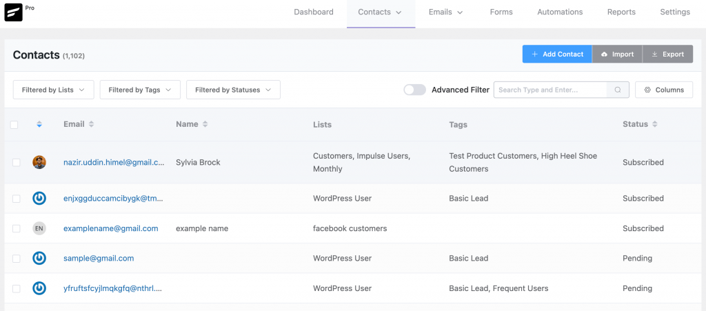 fluentcrm contact segmentation, contact segmentation