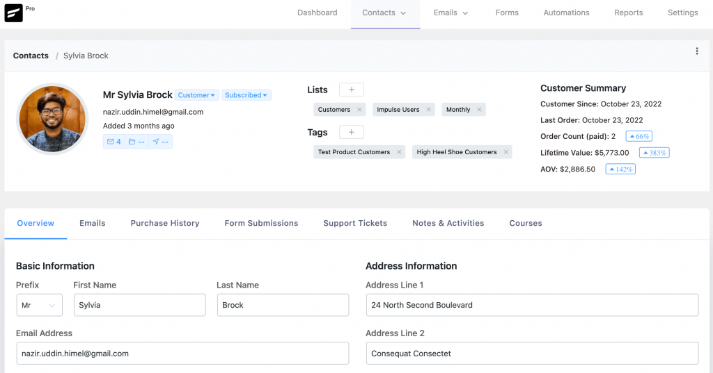 fluentcrm contact data platform