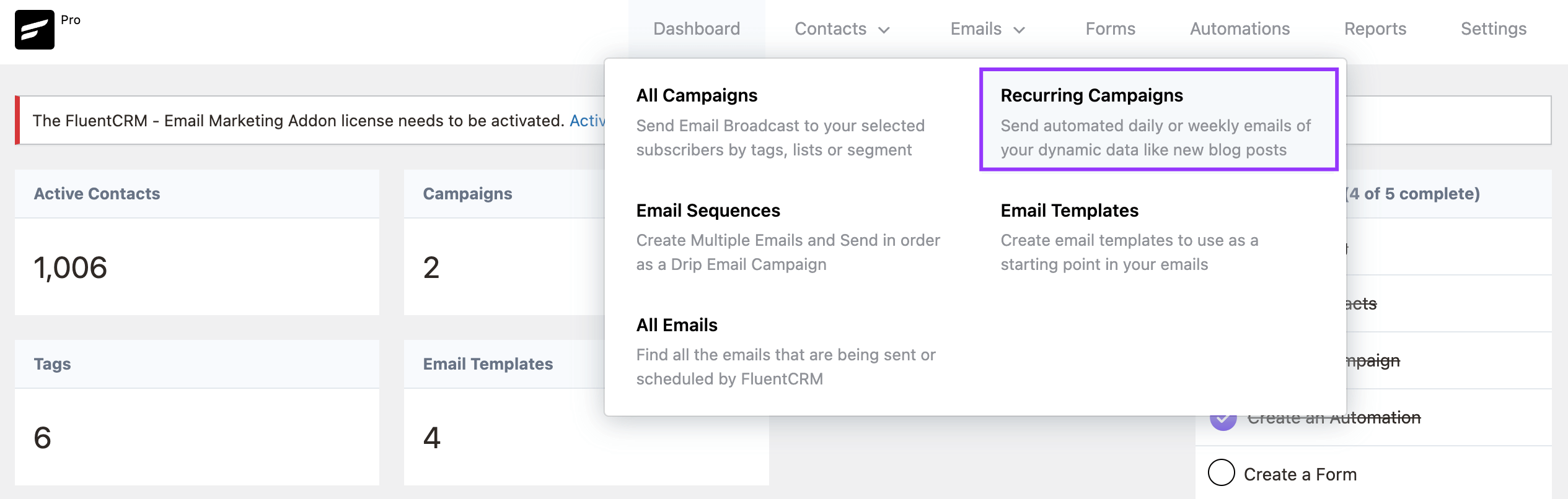 crm recurring campaign