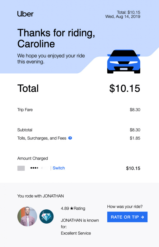 uber order confirmation email