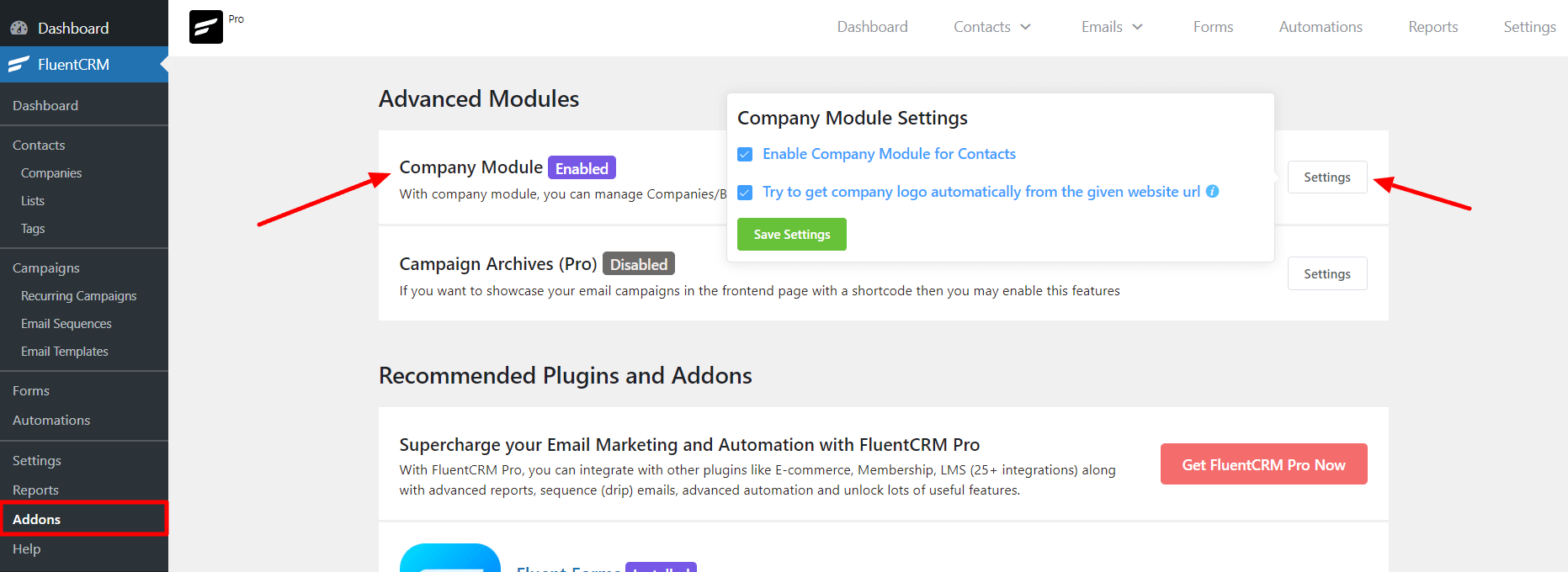 addons fluentcrm 1