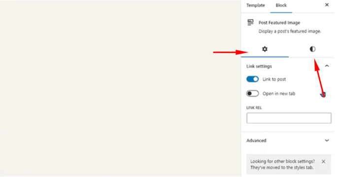 block setting and styles are divided 