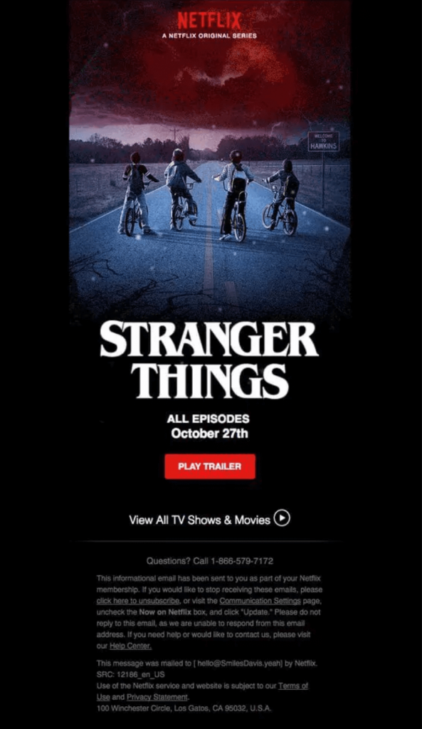 netflix new series announcement email