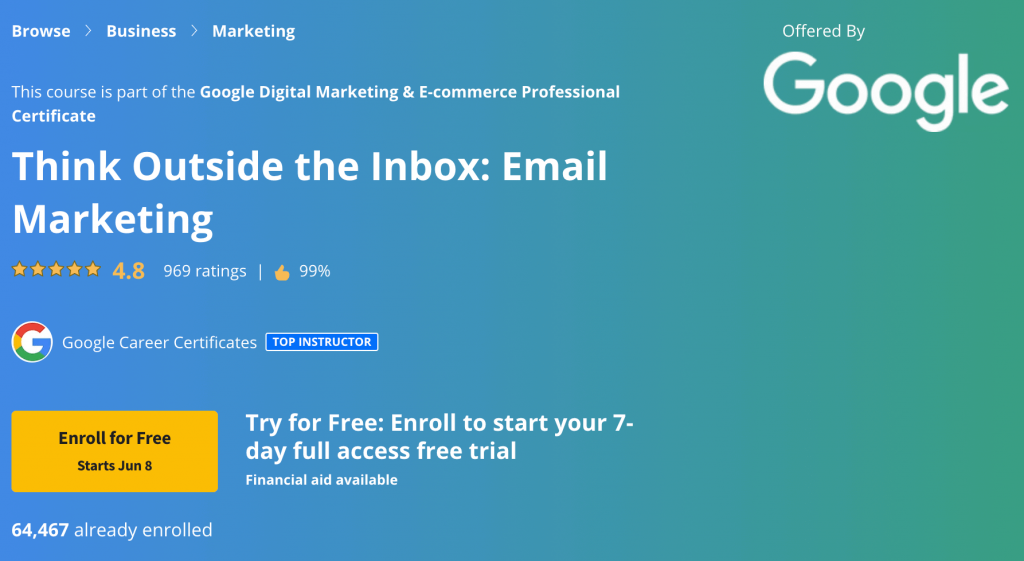 google think outside the inbox email marketing course