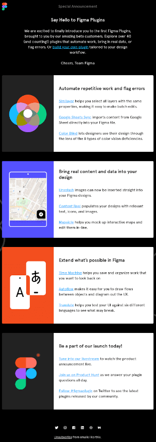 Figma product launch email