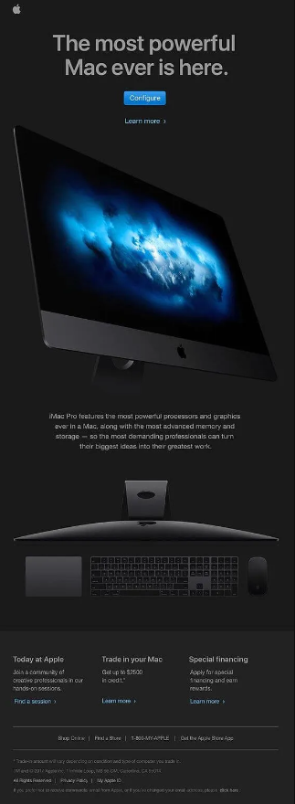 Apple imac pro launch email