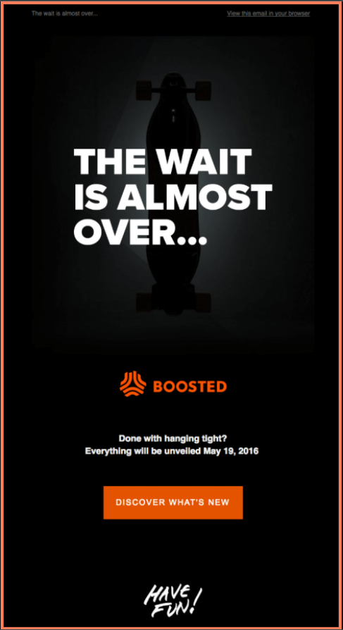 Boosted product teaser email