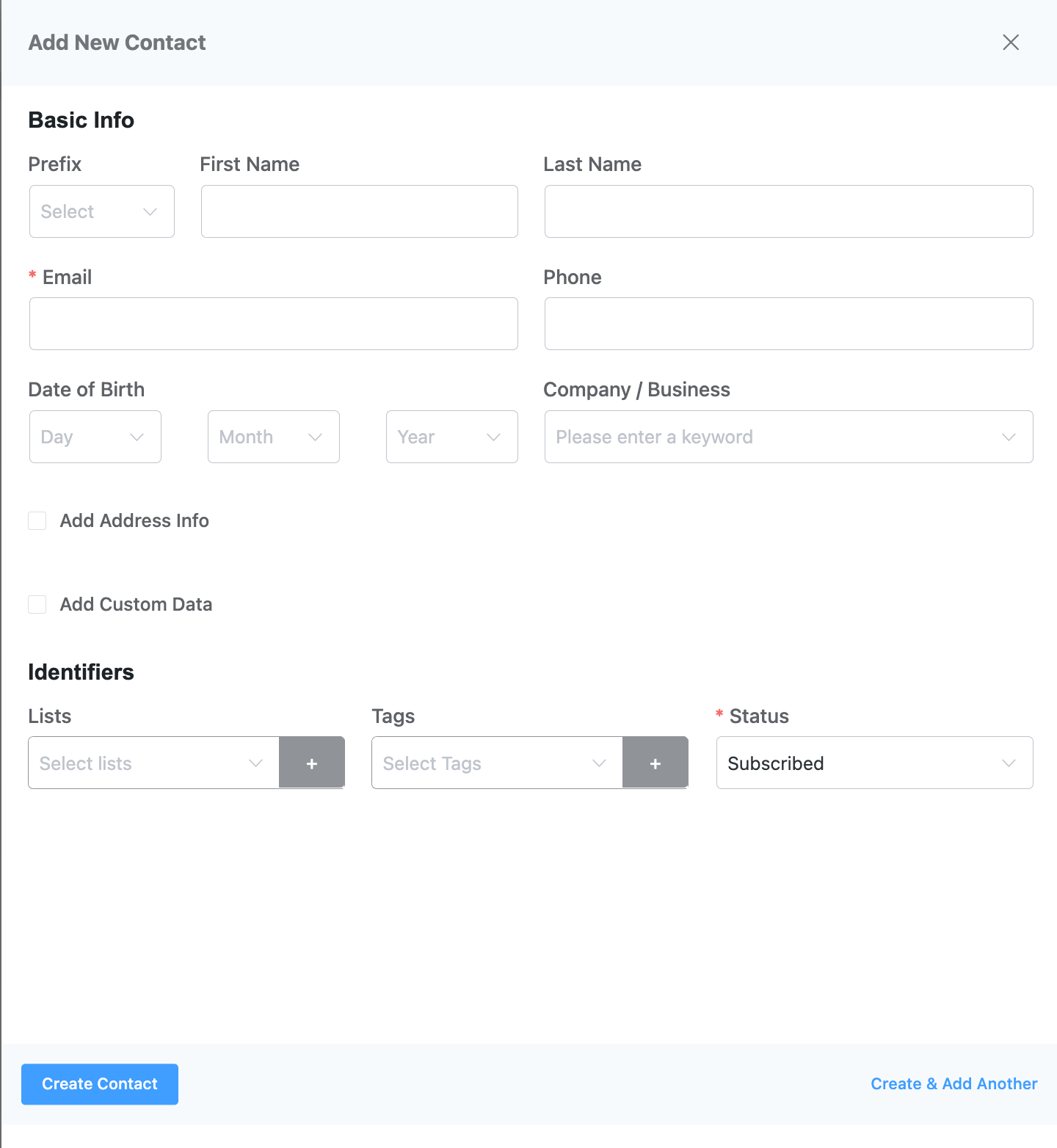 contacts fluentcrm 11