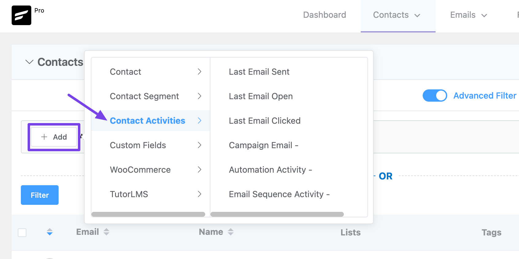 contacts fluentcrm 3 1