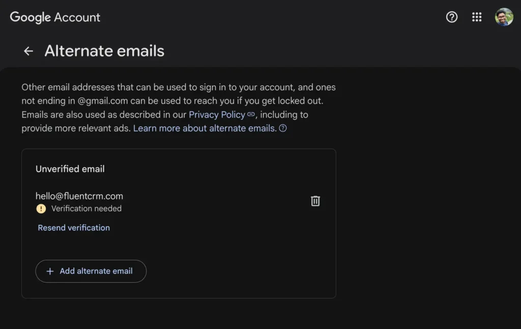 email verification