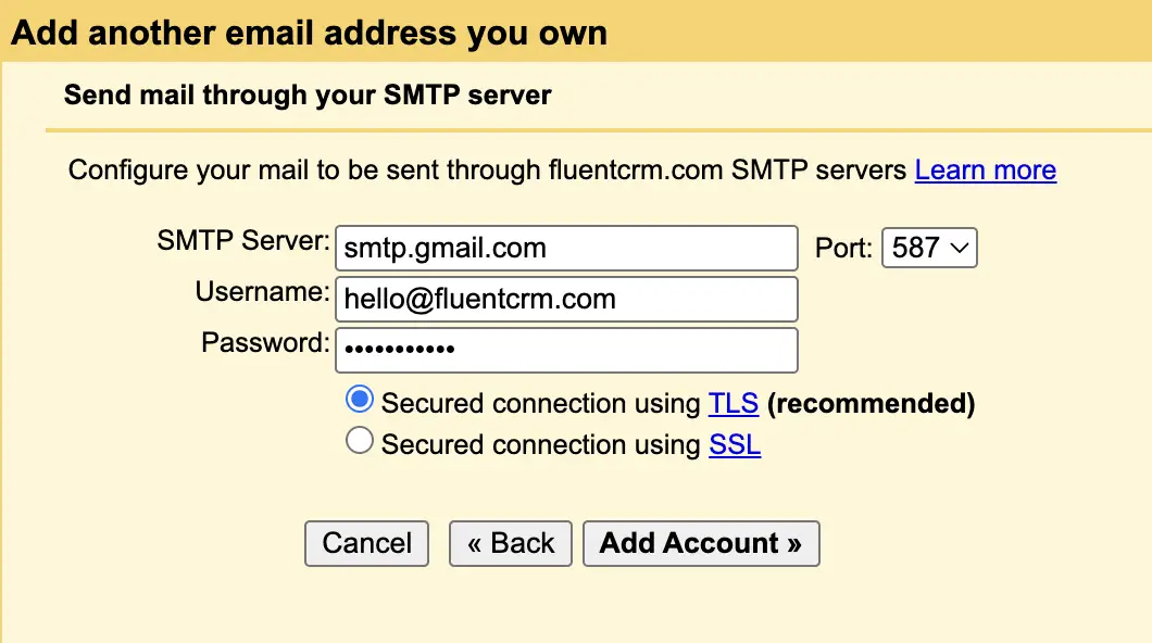setting up smtp mailbox in gmail