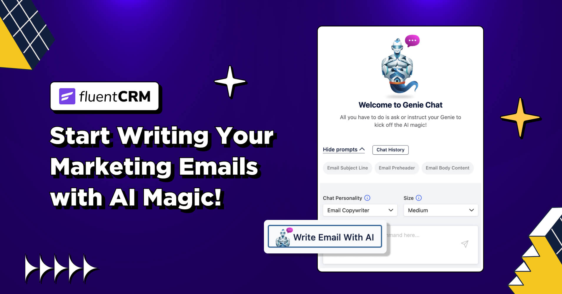 Start Writing FluentCRM Emails with GetGenie AI